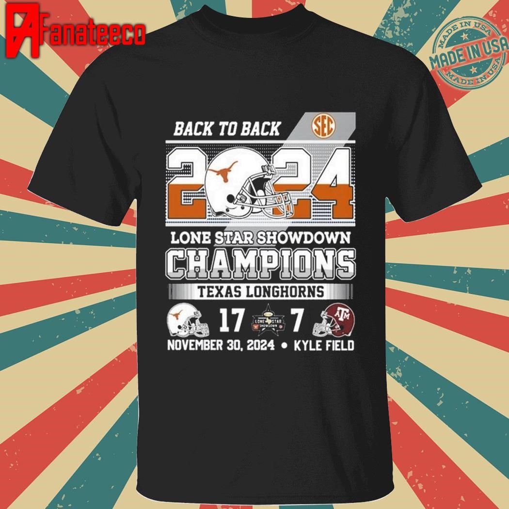 Texas Longhorns 2024 Lone Star Showdown Champs In Kyle Field T-Shirt