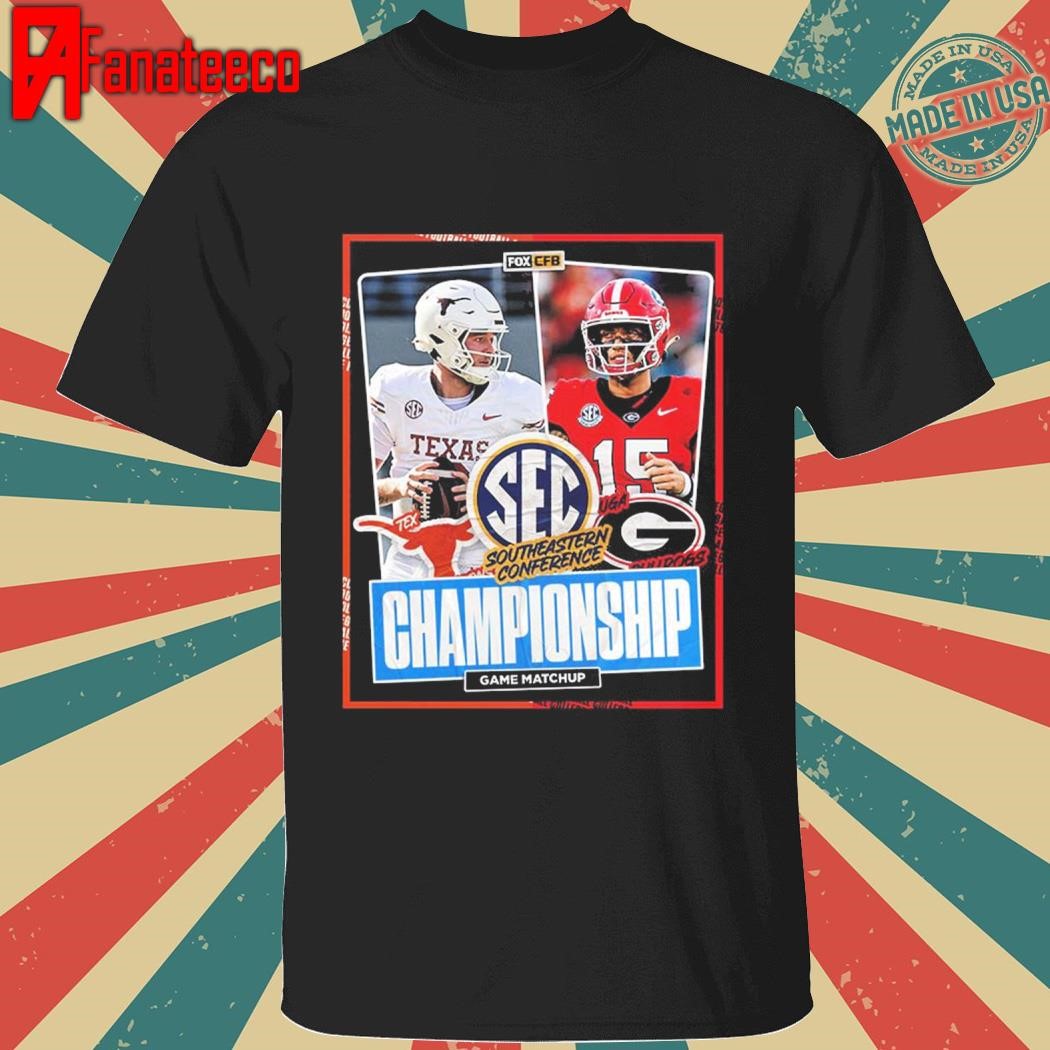 Texas Longhorns Vs Georgia Bulldogs 2024 SEC Southeastern Conference Championship Game Bound Matchup NFL shirt