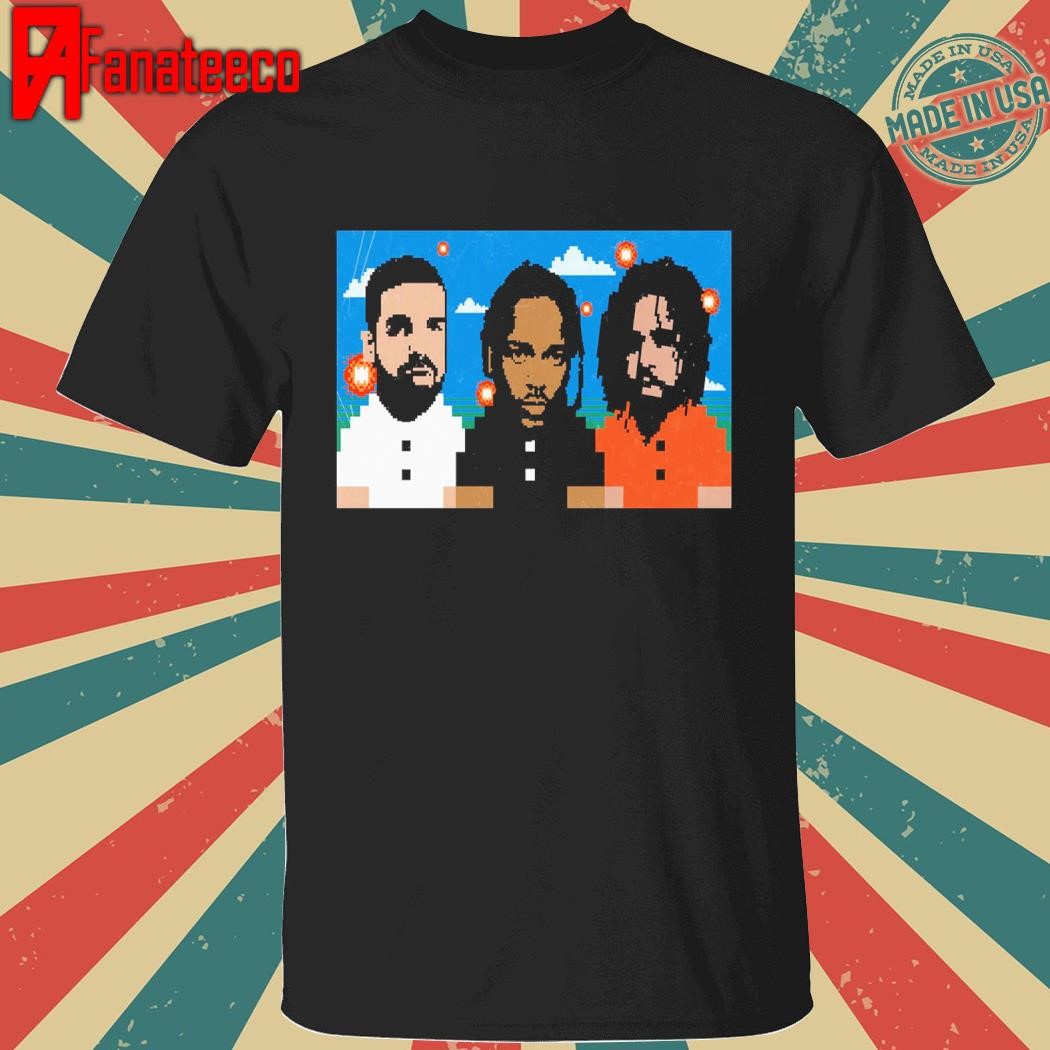 The Big Three Kendrick Lamar Drake And J Cole 8 Bit shirt