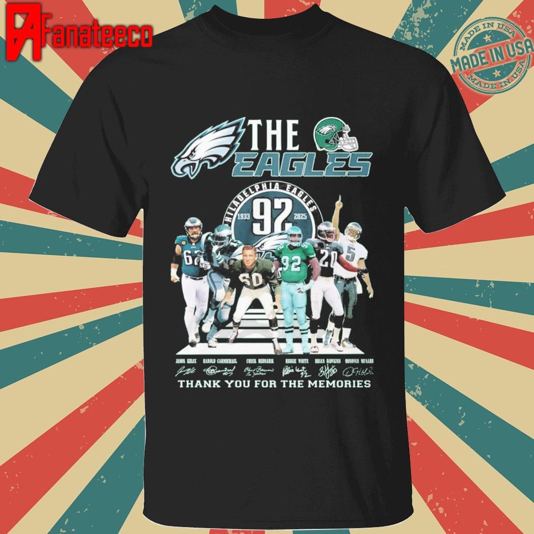 The Eagles 92th Anniversary 1933-2025 Thank You For The Memories signatures shirt