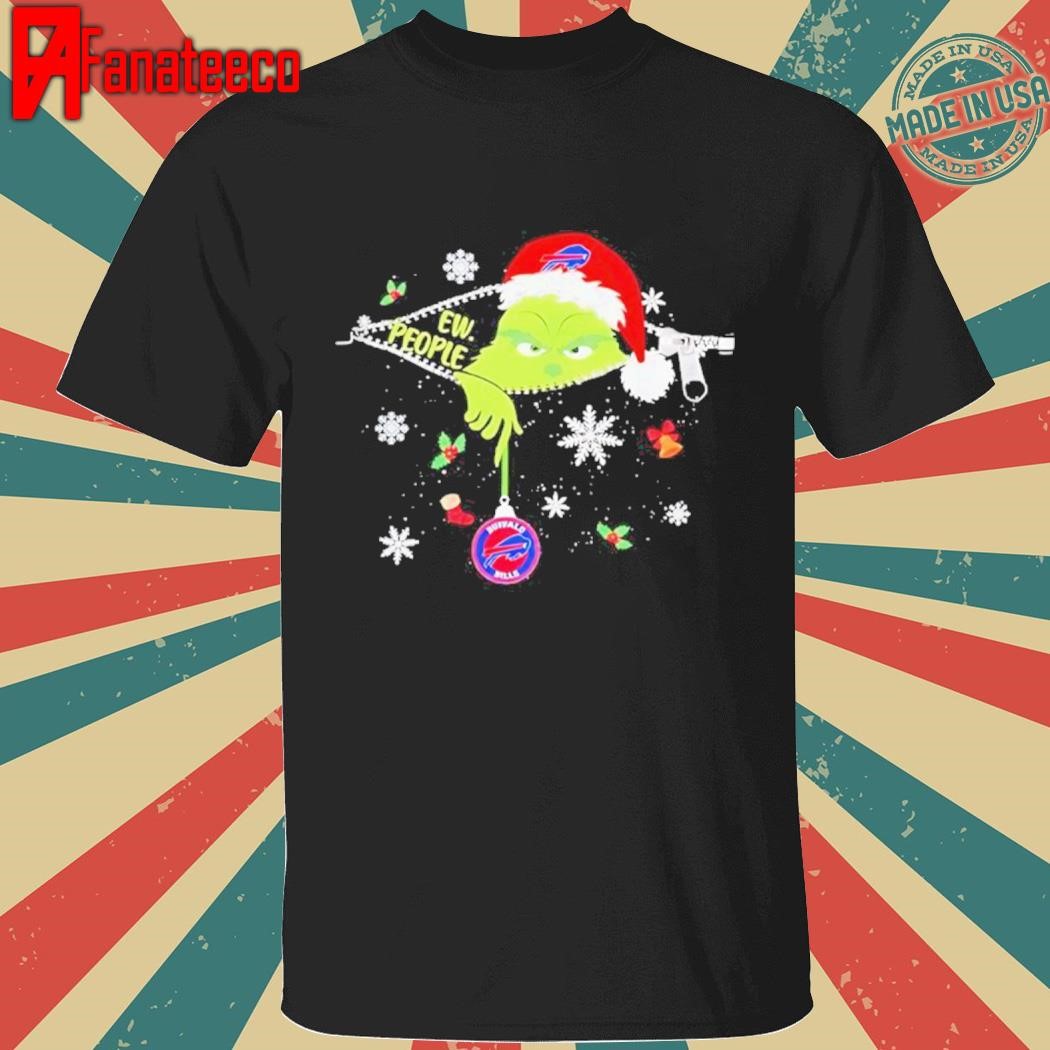 The Grinch Ew People holding Buffalo Bills Christmas ornament shirt