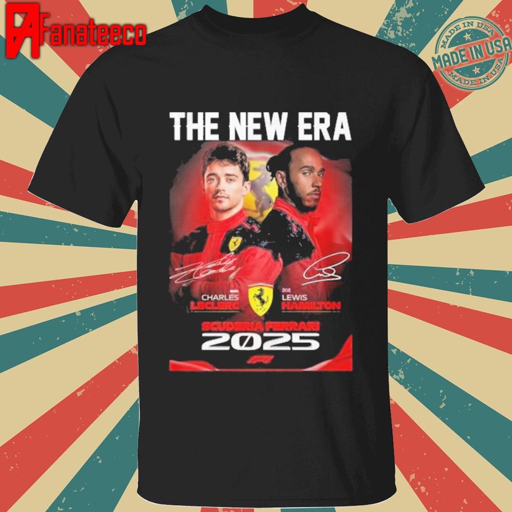 The New Era Charles Leclerc x Lewis Hamilton 2025 Signature Unisex T-Shirt