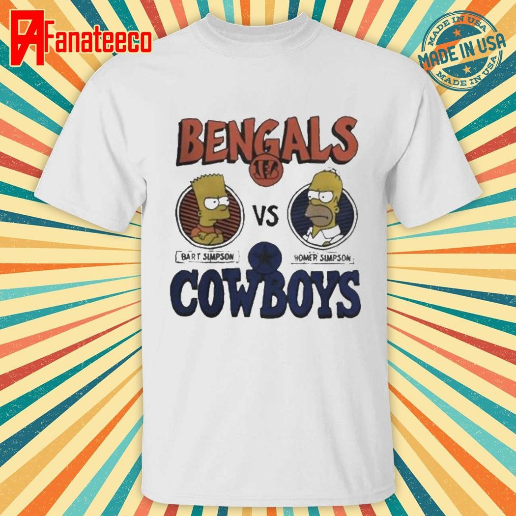 The Simpsons Bart Cincinnati Bengals Vs Homer Dallas Cowboys NFL shirt