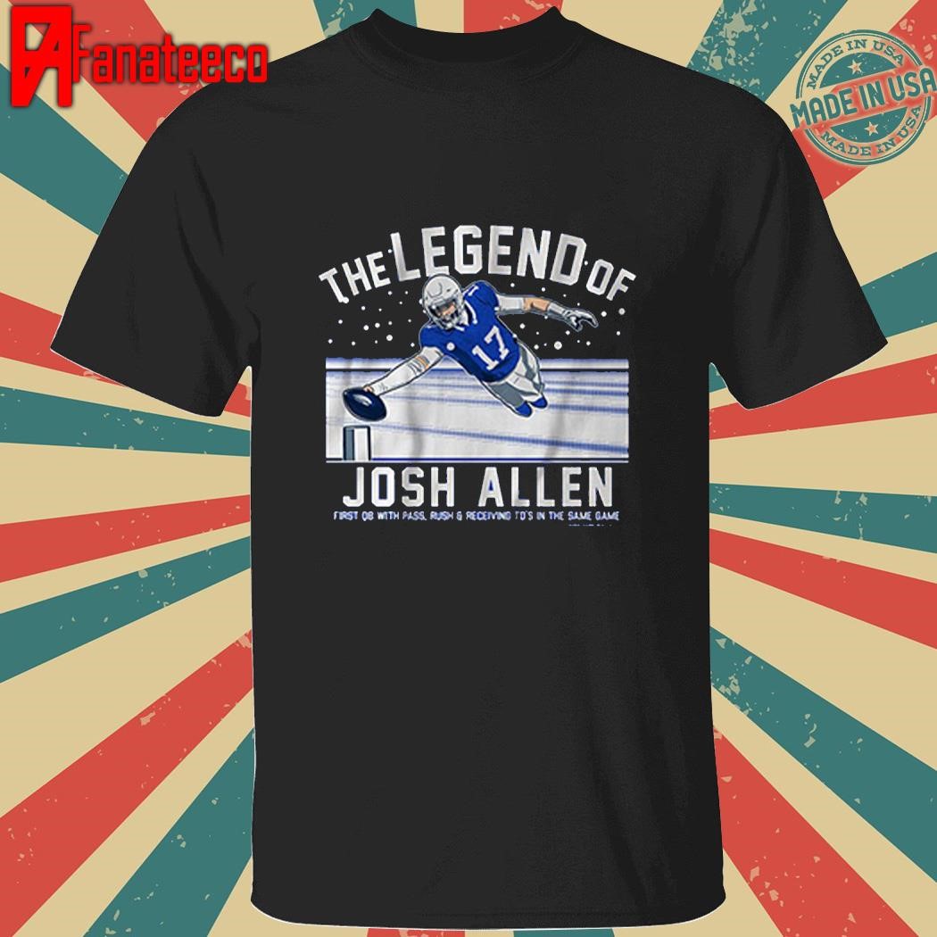 The legend of josh allen First QB with pass rush & receiving to's in the same game shirt