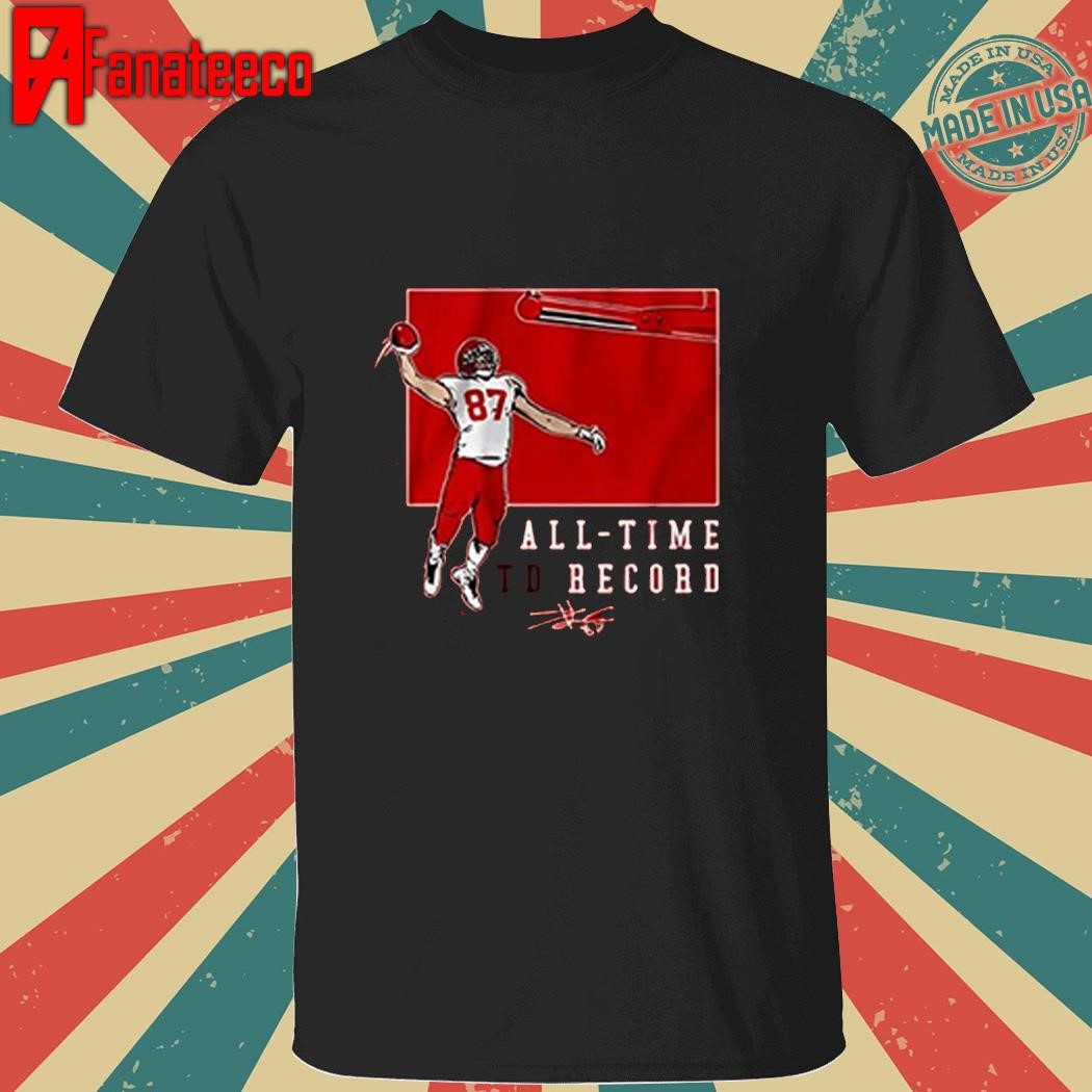 Travis Kelce Kansas City Chiefs Red Record Breaking Fashion Player shirt