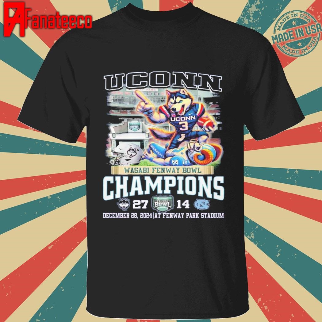 UConn Huskies Wasabi Fenway Bowl Champions 27-14 2024 shirt