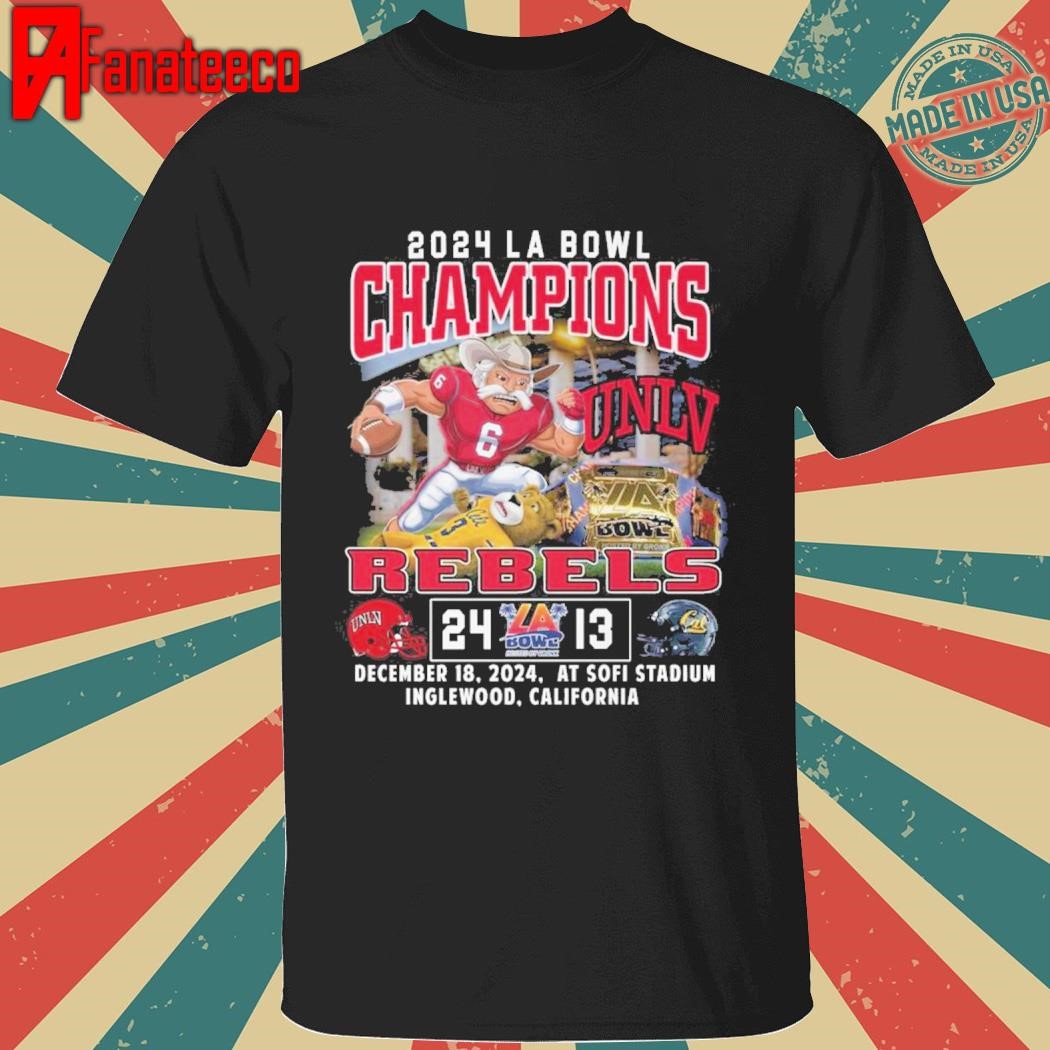 UNLV Rebels 2024 LA Bowl Champions Fan Celebration T-Shirt