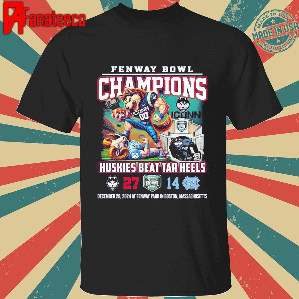 Uconn Huskies Beat Tar Heels Fenway Bowl 2024 Champions 27 14 shirt