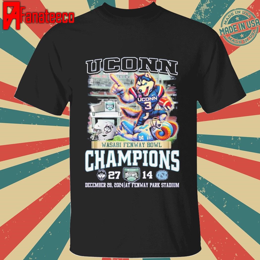 Uconn Huskies Wasabi Fenway Bowl Champions 27 - 14 shirt