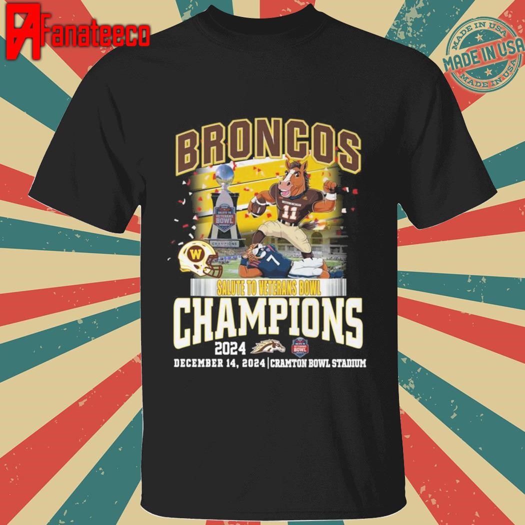 Western Michigan Broncos Football Salute To Veterans Bowls Champions 2024 T-Shirt