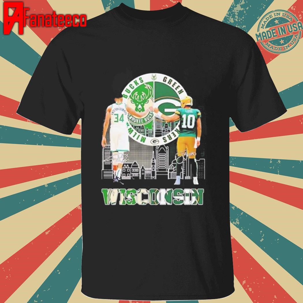 Wisconsin Milwaukee Bucks Antetokounmpo x Green Bay Packers Love shirt