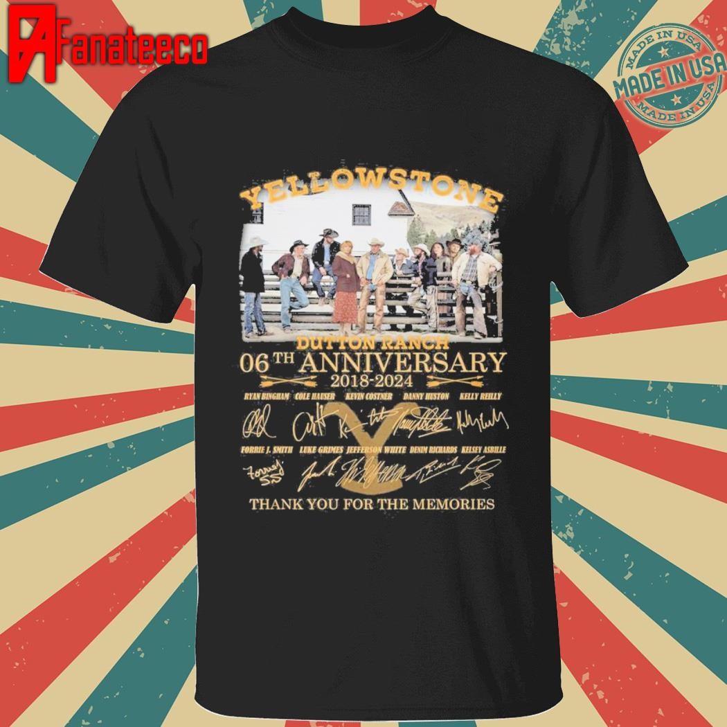 Yellowstone Dutton Ranch 06th Anniversary Thank You 2024 signatures T-Shirt