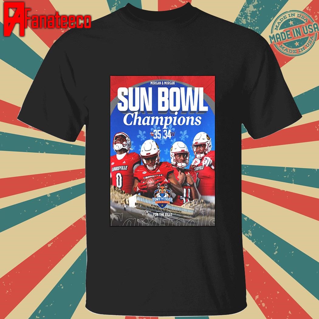 Louisville Cardinals Football NCAA College Football Season 2024 Champions 2024 Tony the Tiger Sun Bowl Winners shirt