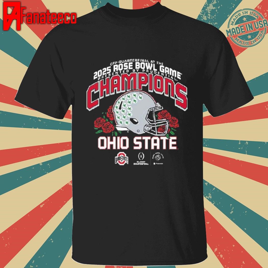 Ohio State Buckeyes College Football Playoff 2025 Rose Bowl Champions T-shirt