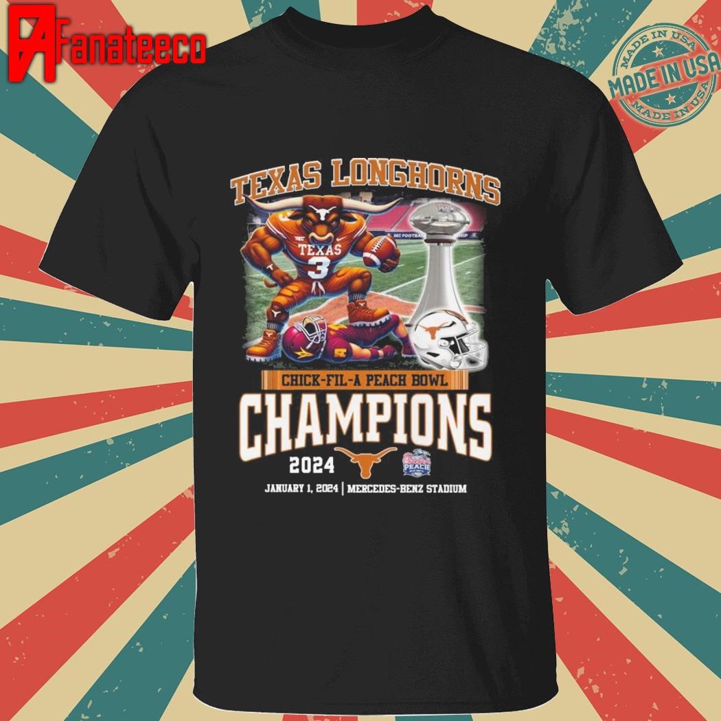 Texas Longhorns Chick-fil-a-Peach Champions 2024 Football Champs shirt