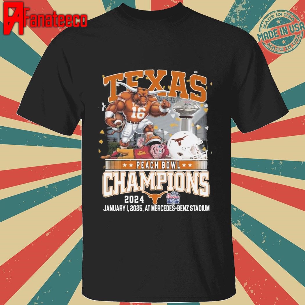 Texas Longhorns Peach Bowl 2024 Champions Mercedes-Benz Stadium shirt