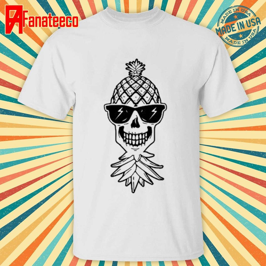 Upside Down Swinger Pineapple Skeleton Skull With Sunglasses Shirt