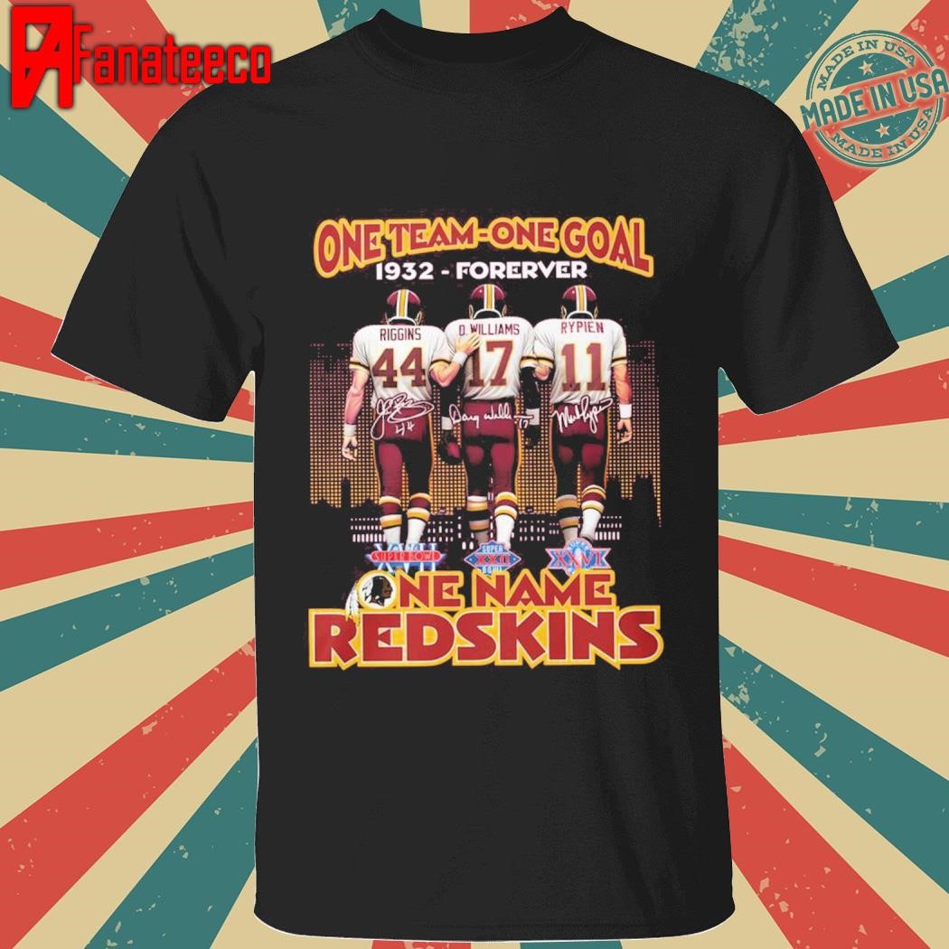 Washington Redskins One Team One Goal One Name Since 1932 signatures shirt